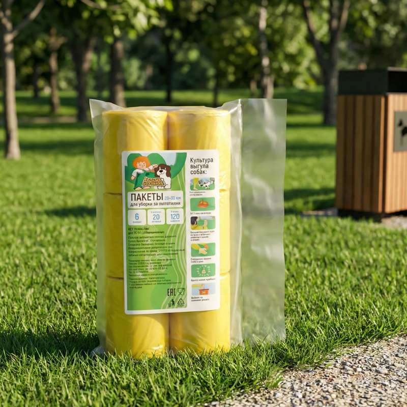 Пакеты для уборки за собаками ПНД (Оптовая коробка 40 упаковок / 4800 шт)