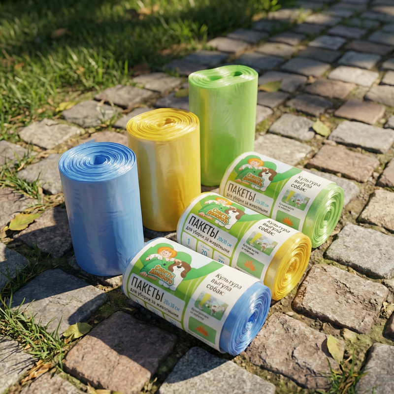 Мешки для выгула и уборки за животными ПНД 20х30 см (Оптовая коробка 200 рулонов)