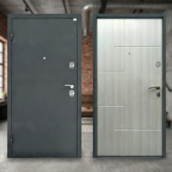 Default Входная дверь в квартиру усиленная 90 мм "Цитадель-М" (Дуб Молочный / Черный Шелк) 960x2050Л