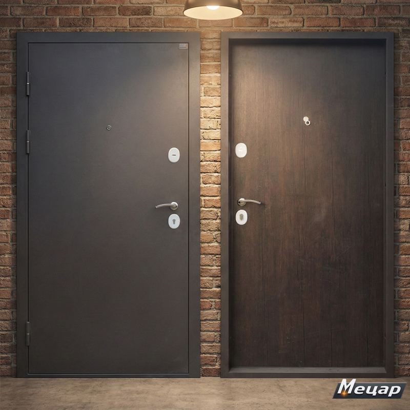 Входная дверь в квартиру "МЕЦАР-Монолит" 960x2050 Левая (Глубокий короб 140 мм / МДФ Тик)