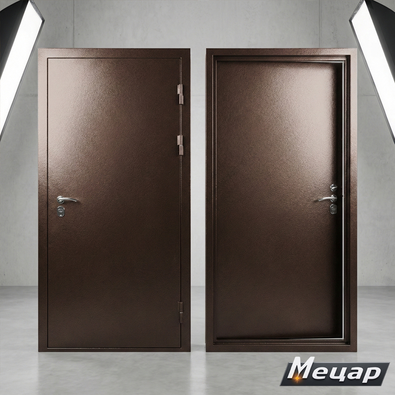 Входная уличная дверь с терморазрывом 960x2050 Правая, металл/металл (Антик Медь)