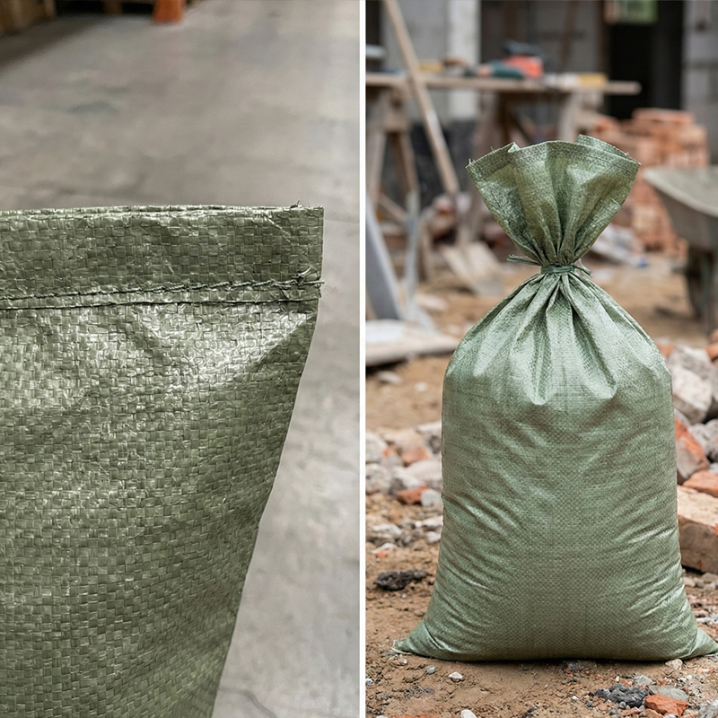 Мешки строительные зеленые полипропиленовые 55х95 см (Упаковка 100 шт)