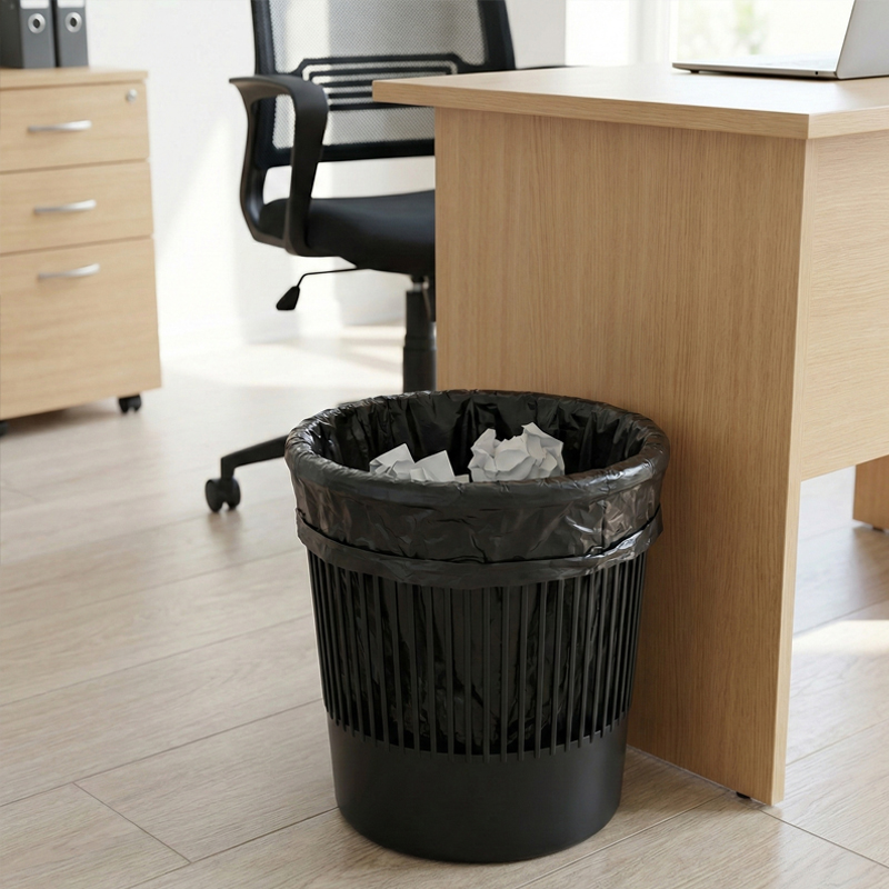 Мешки для мусора офисные 30л ПНД черные (Коробка 50 рулонов / 1500 шт)